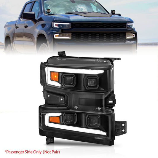 ANZO CHEVY FULL LED PROJECTOR PLANK STYLE HEADLIGHTS SEQUENTIAL SIGNAL BLACK W/ INITIATION FEATURE (RIGHT SIDE ONLY) (FOR HALOGEN MODELS ONLY) | SILVERADO 1500 19-21