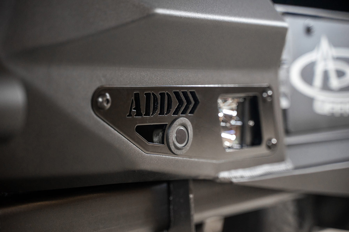 ADD Logo on ADD 2021-2023 Ford F-150 Stealth Fighter Rear Bumper