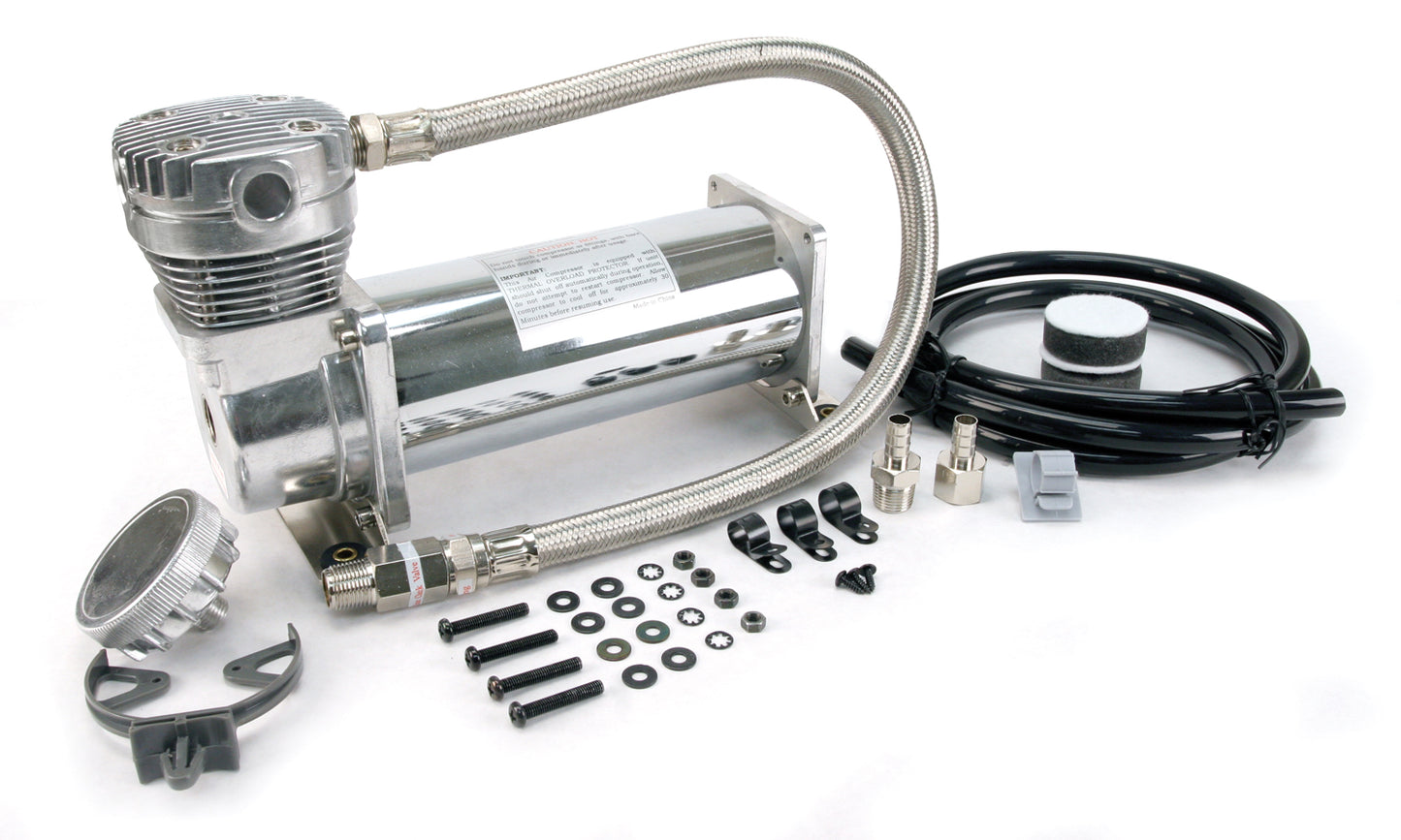 VIAIR 460C Chrome Compressor Kit, 3/8" Port (12V, 100% Duty, Sealed IP67) CE