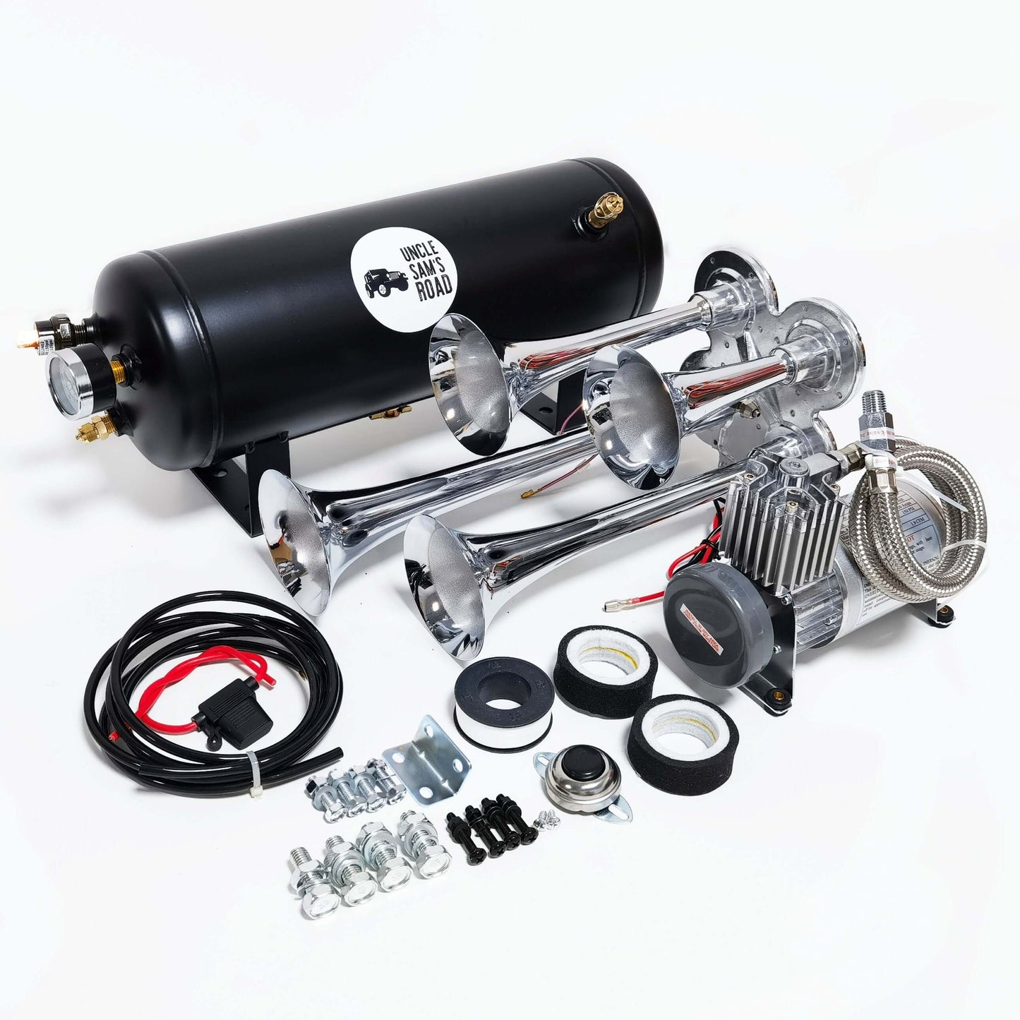 Chrome NightFury 1.5Gal Horn Kit