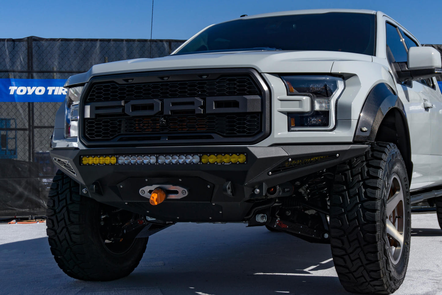 Installed on Car ADD Stealth Fighter Winch Front Bumper | 2017-2020 Ford Raptor