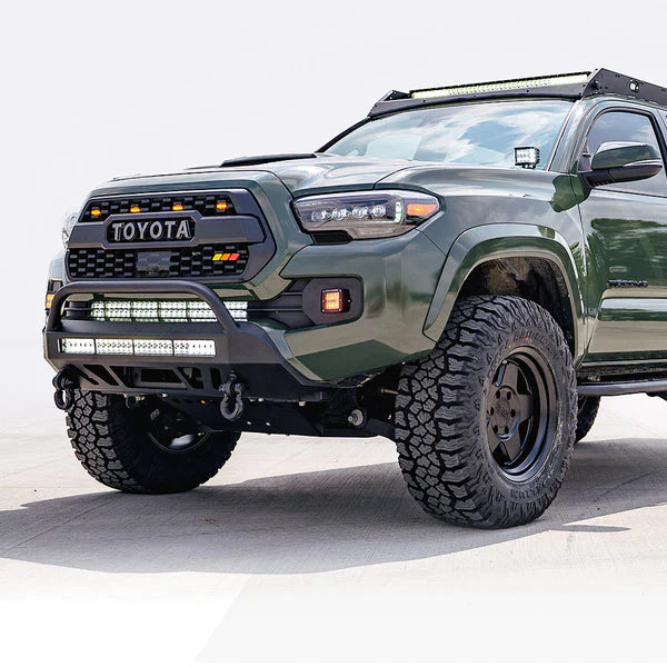 Installed on Car CALI RAISED TOYOTA STEALTH BUMPER | 2016-2023 TACOMA (with Relocation Mounts Only)