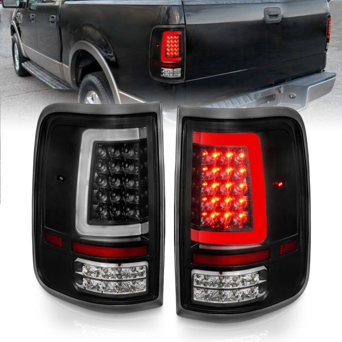 ANZO FORD FULL LED C BAR TAIL LIGHTS BLACK | F-150 04-08