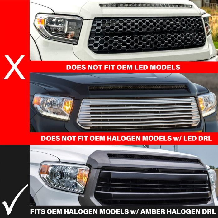 Fitment of ANZO LED CRYSTAL SWITCHBACK PLANK STYLE HEADLIGHTS CHROME(LED HIGH/LOW BEAM)(FOR OEM HALOGEN MODEL W/ HALOGEN DRL) | TOYOTA TUNDRA 14-17