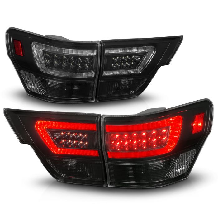 ANZO JEEP LED LIGHT BAR TAIL LIGHTS 4PCS BLACK SMOKE LENS | GRAND CHEROKEE 11-13