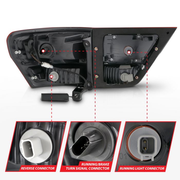 Different Parts of ANZO JEEP LED LIGHT BAR TAIL LIGHTS 4PCS BLACK SMOKE LENS | GRAND CHEROKEE 11-13