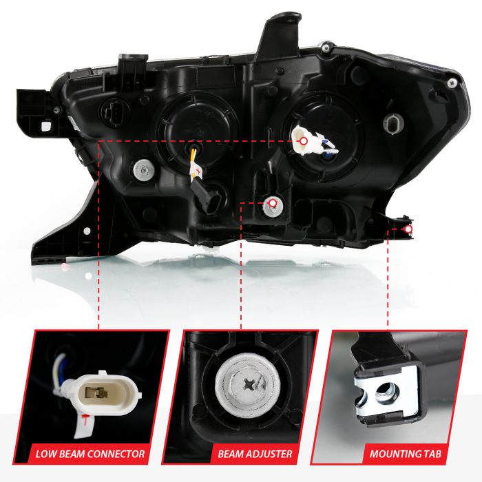 Different Features of ANZO FULL LED PROJECTOR HEADLIGHTS BLACK (FOR HALOGEN VERSION W/ HALOGEN DRL) | TOYOTA TACOMA 16-23
