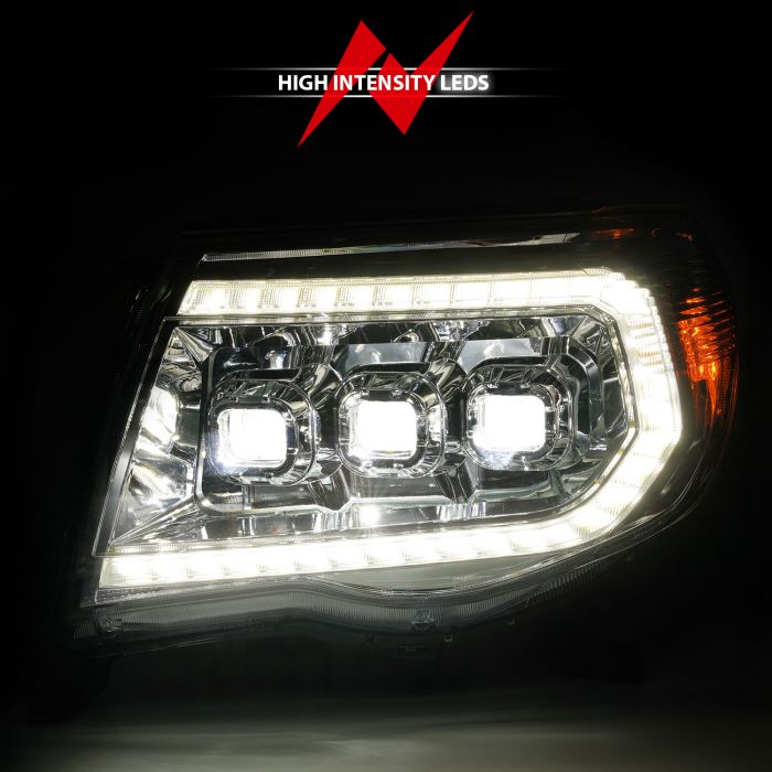 High Intensity LEDs of ANZO TOYOTA FULL LED PROJECTOR HEADLIGHTS CHROME W/ INITIATION FEATURE & SEQUENTIAL SIGNAL | TACOMA 05-11
