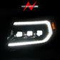 High Intensity LEDs of ANZO TOYOTA FULL LED PROJECTOR HEADLIGHTS BLACK W/ INITIATION FEATURE & SEQUENTIAL SIGNAL | TACOMA 05-11