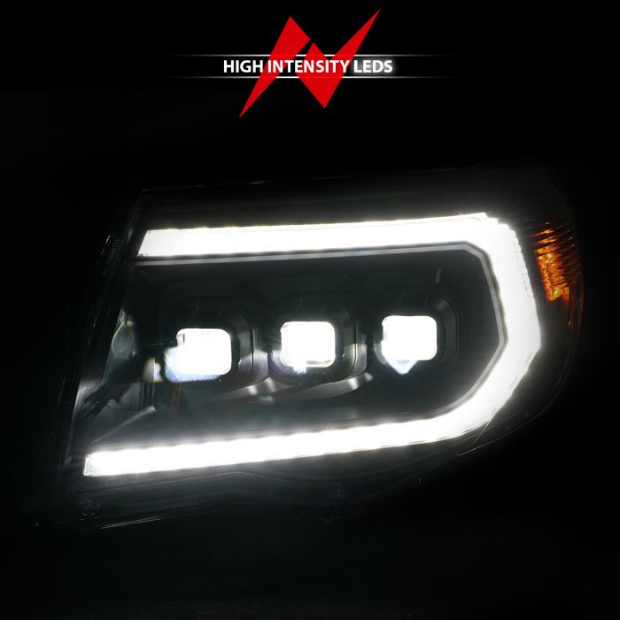 High Intensity LEDs of ANZO TOYOTA FULL LED PROJECTOR HEADLIGHTS BLACK W/ INITIATION FEATURE & SEQUENTIAL SIGNAL | TACOMA 05-11