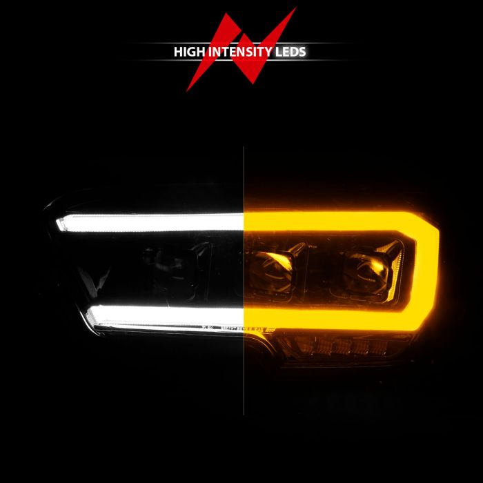 High Intensity LEDs of ANZO TOYOTA FULL LED PROJECTOR HEADLIGHTS BLACK W/ INITIATION & SEQUENTIAL (FOR HALOGEN VERSION WITH LED DRL) | TACOMA 16-23
