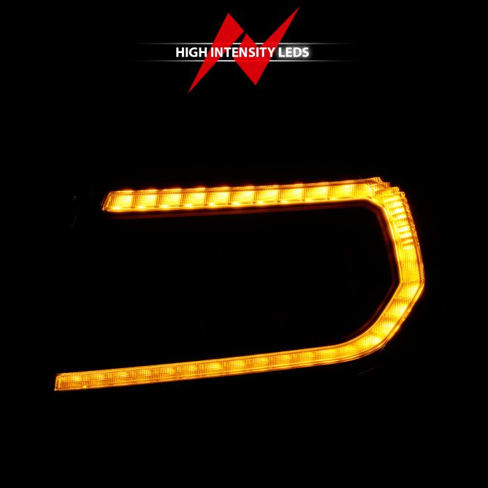 High Intensity LEDs of ANZO TOYOTA FULL LED PROJECTOR HEADLIGHTS BLACK W/ INITIATION FEATURE & SEQUENTIAL SIGNAL | TACOMA 05-11