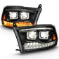 ANZO DUAL LED PROJECTOR SWITCHBACK HEADLIGHTS BLACK (FOR ALL MODELS) | DODGE RAM 1500 09-18 / RAM 2500/3500 10-18