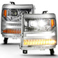 ANZO FULL LED PROJECTOR PLANK HEADLIGHTS CHROME (FOR HID MODELS ONLY) | CHEVY SILVERADO 16-18 1500