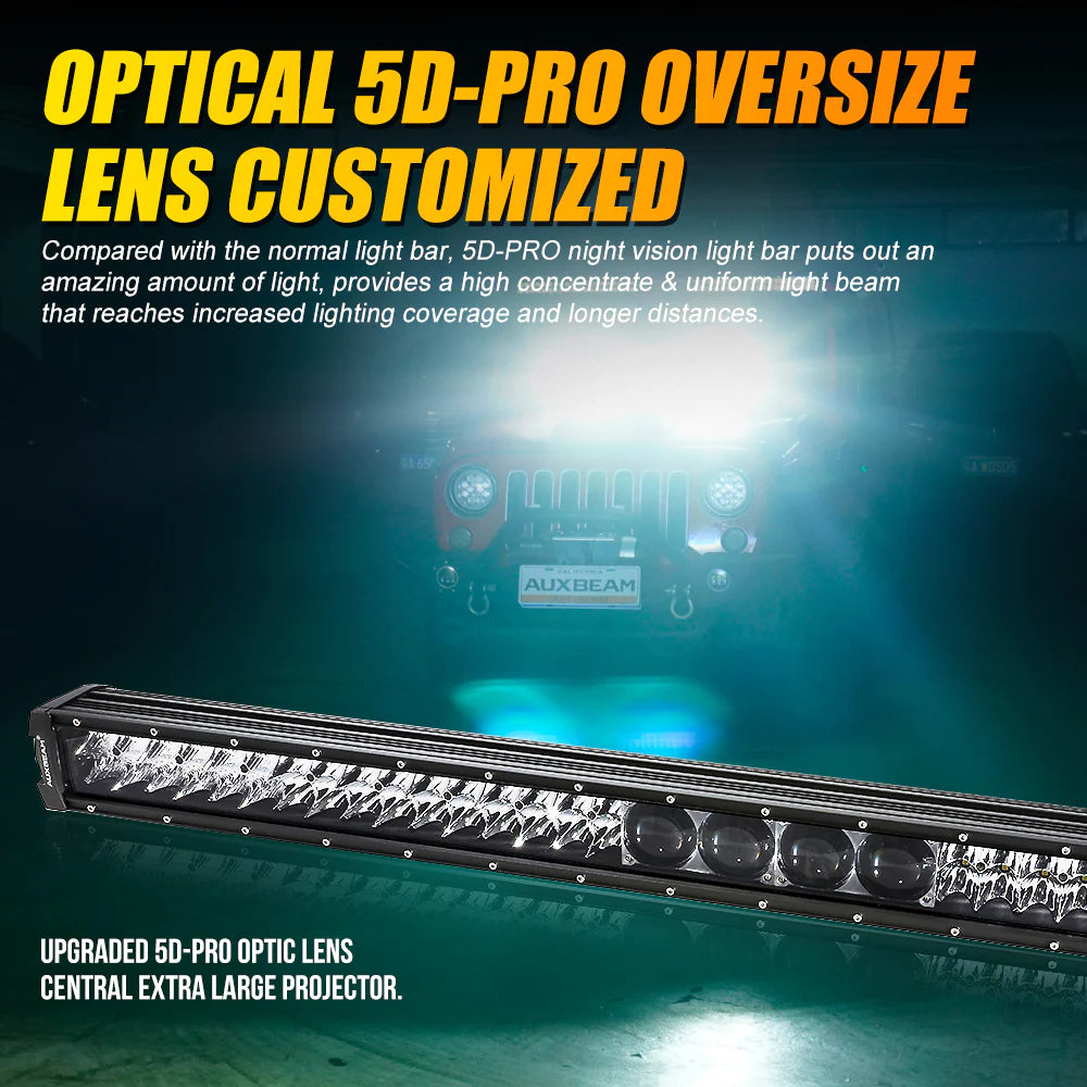 Auxbeam New 42 Inch 5D-PRO Series 44000LM Spot Beam Off Road Led Light Bar