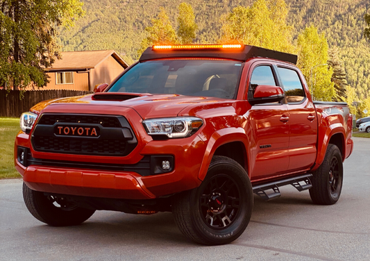 Installed on Car Cali Raised Toyota Economy Roof Rack | 2005-2023 Tacoma