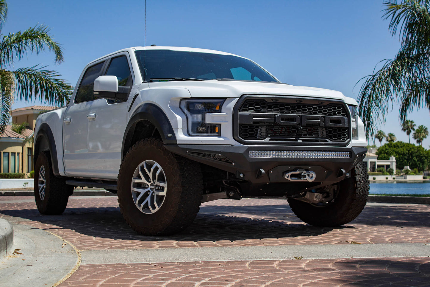 Installed on Car ADD Stealth Fighter Winch Front Bumper | 2017-2020 Ford Raptor