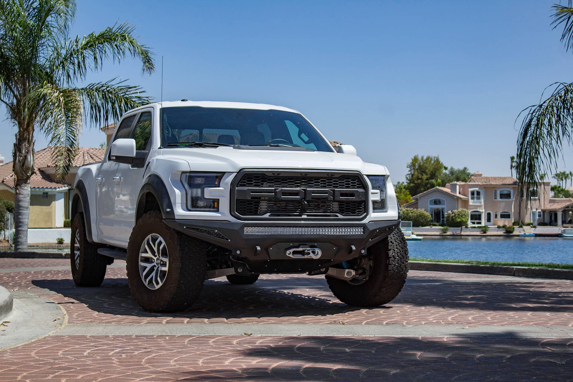 Installed on Car ADD Stealth Fighter Winch Front Bumper | 2017-2020 Ford Raptor