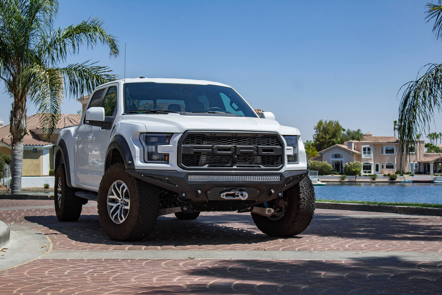 Installed on Car ADD Stealth Fighter Winch Front Bumper | 2017-2020 Ford Raptor