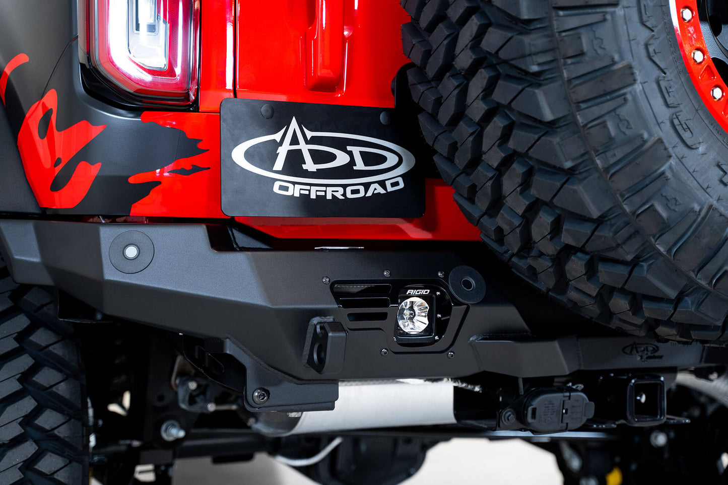 Installed on Car ADD Ford Bomber Rear Bumper | 2021-2023 Bronco