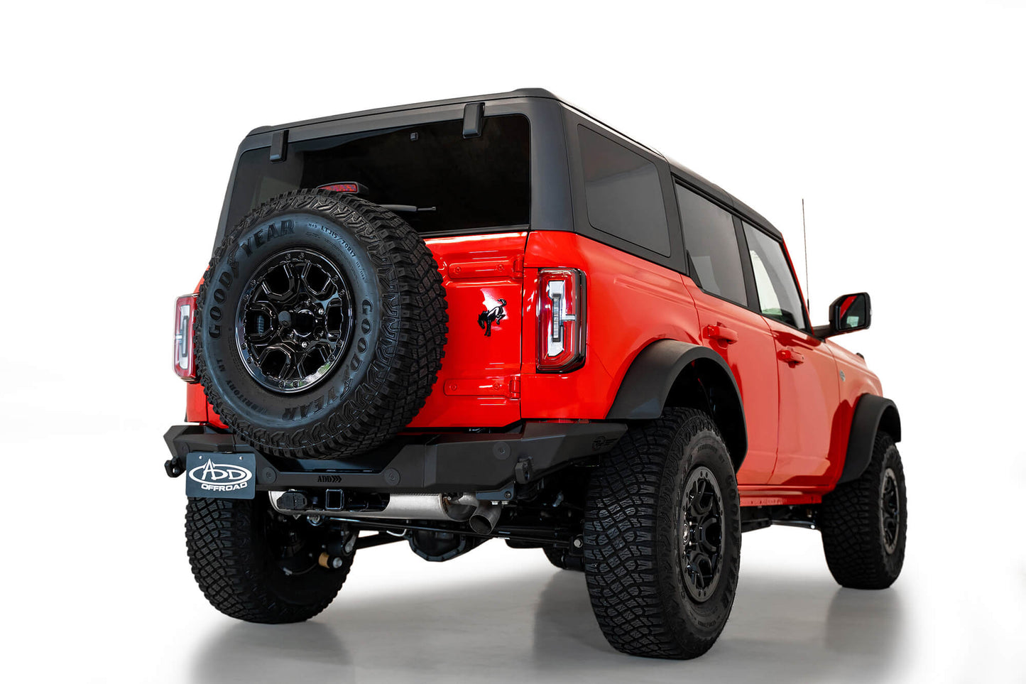 Installed on Car ADD Ford Rock Fighter Rear Bumper | 2021-2023 Bronco