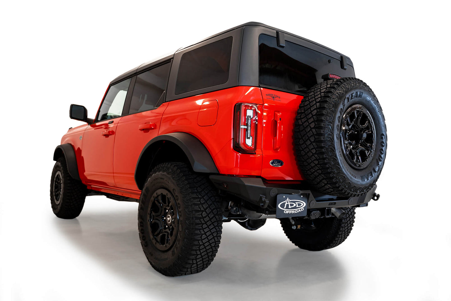 Installed on Car ADD Ford Rock Fighter Rear Bumper | 2021-2023 Bronco