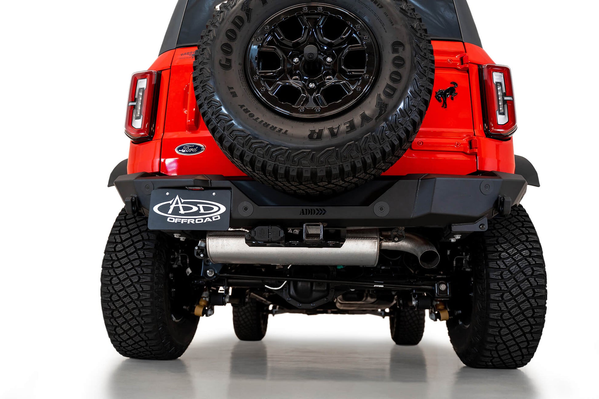 Installed on Car ADD Ford Rock Fighter Rear Bumper | 2021-2023 Bronco