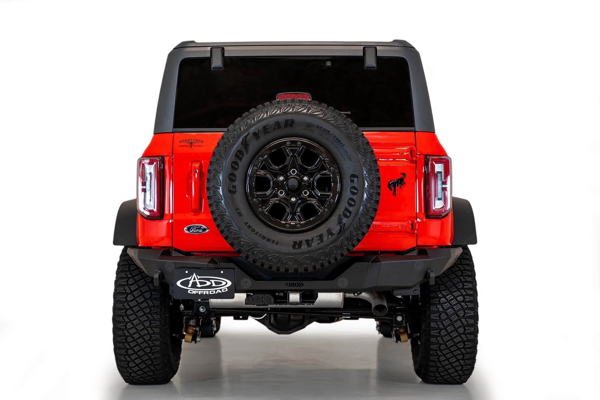 Installed on Car ADD Ford Rock Fighter Rear Bumper | 2021-2023 Bronco