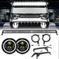 Auxbeam 52" 5D Series Straight LED Light Bar + 7" LED Headlight with Halo Ring & 7" Headlight Adapter 9" Bracket + 52" Straight Light Bar Windshield Mounting Brackets