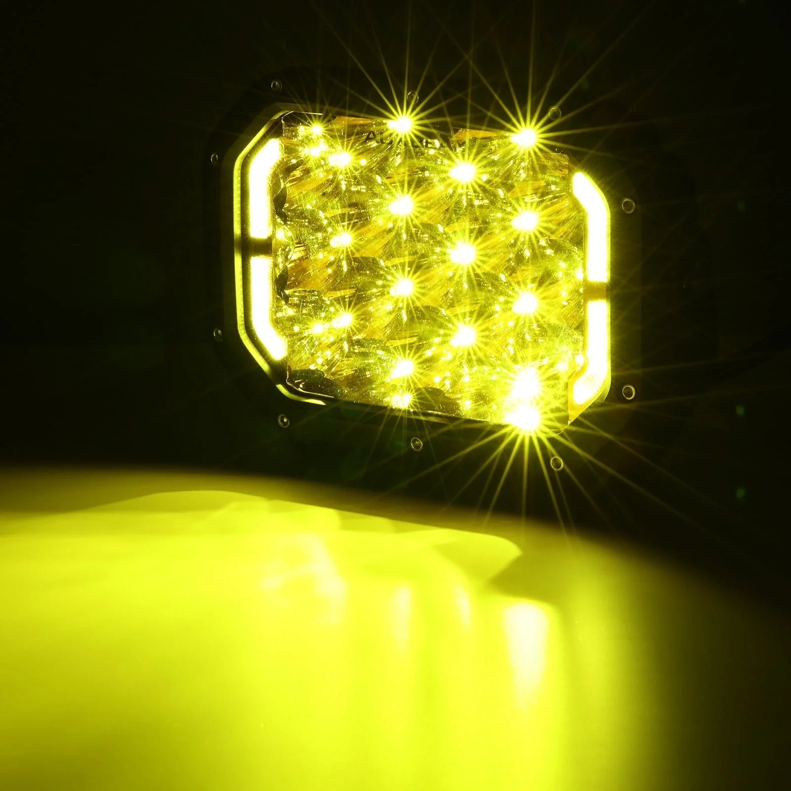 Auxbeam 7x5 Inch Rectangle LED Pods Amber Spot Driving Lights with DRL FOR ATV UTV SIDE BY SIDE 4X4