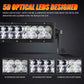 Auxbeam 52" 5D Series Straight LED Light Bar + 7" LED Headlight with Halo Ring & 7" Headlight Adapter 9" Bracket + 52" Straight Light Bar Windshield Mounting Brackets