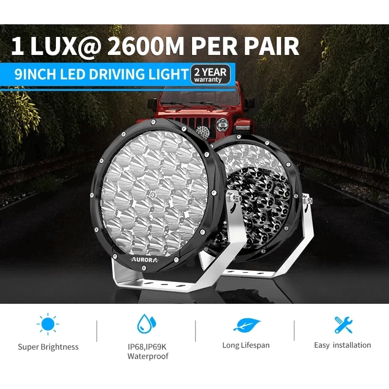 9" Super Bright Round Driving Light with Background Light