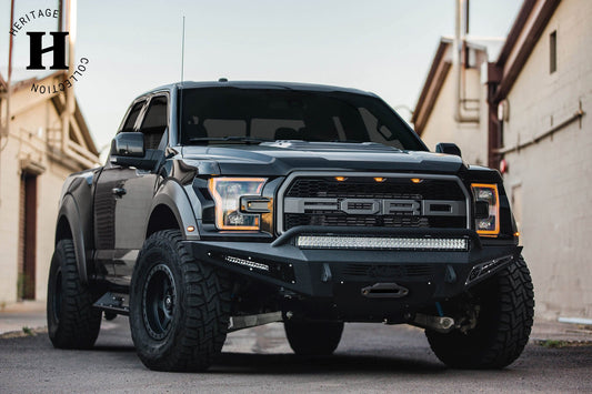 Installed on Car ADD Ford HoneyBadger Front Bumper with Winch Mount | Heritage | 2017-2020 F-150 Raptor