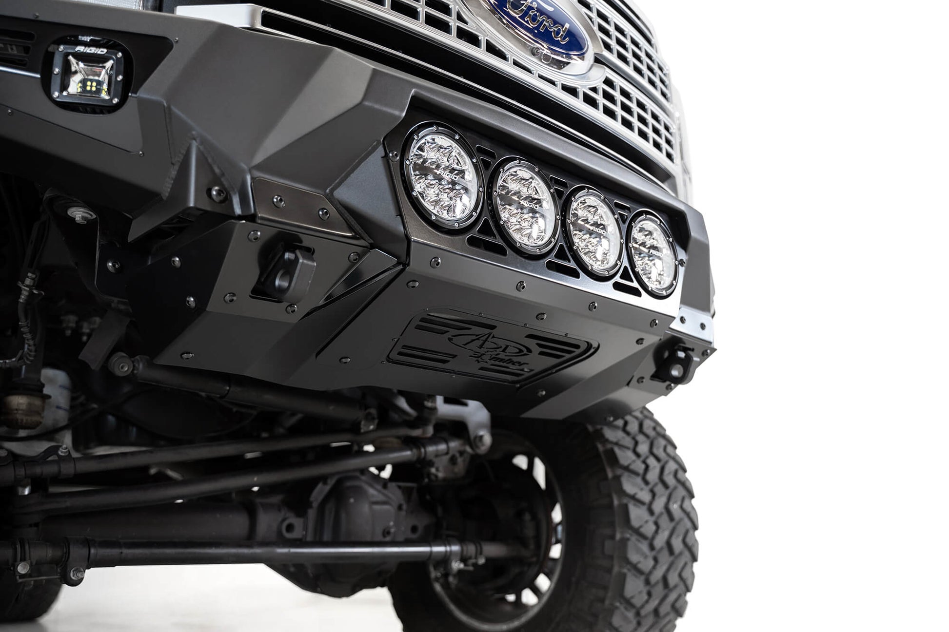 Round LED Lights on ADD Ford Bomber Front Bumper (RIGID) | 2017-2022 Super Duty