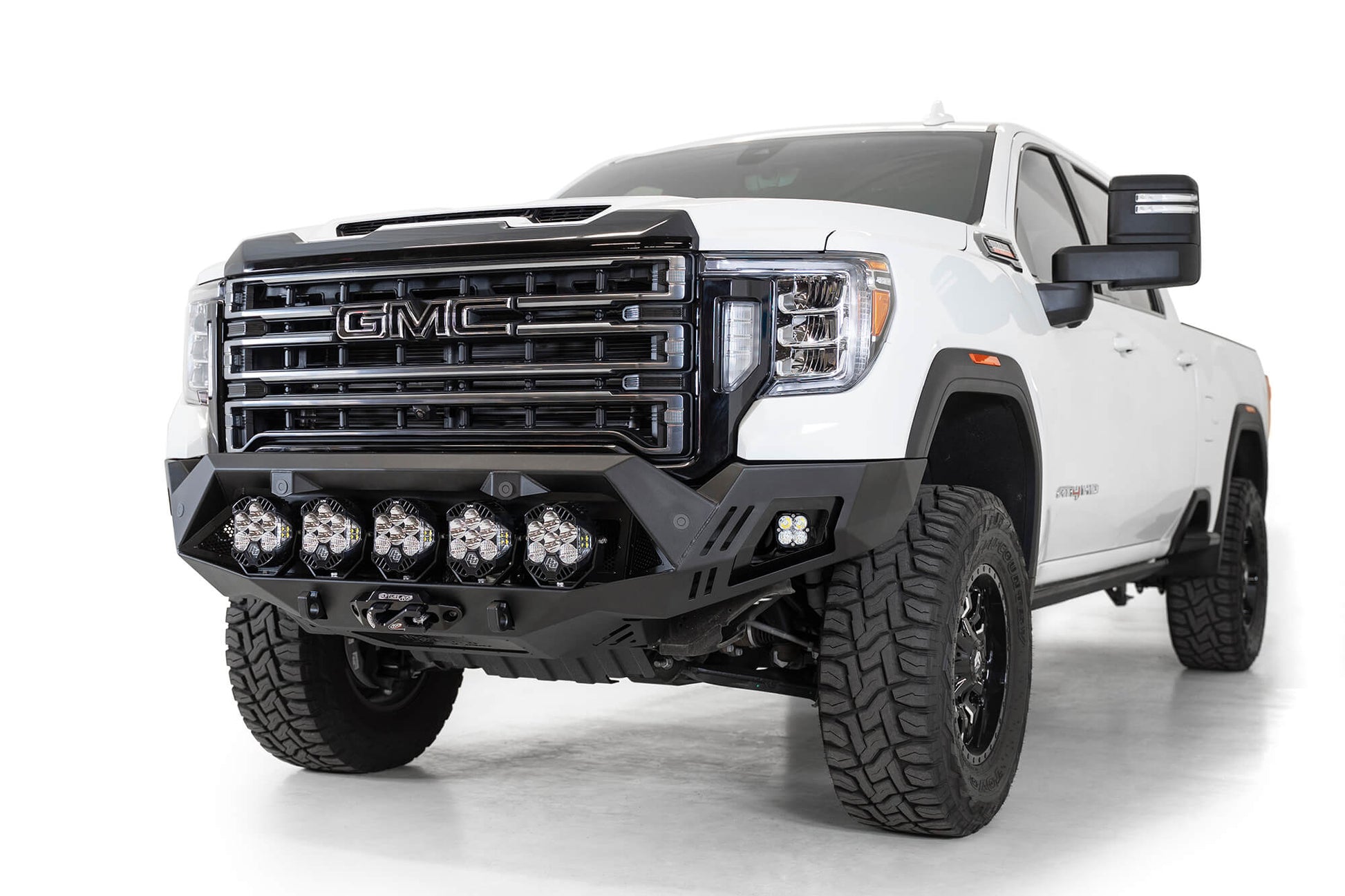 Installed on Car with White Round Light Bars