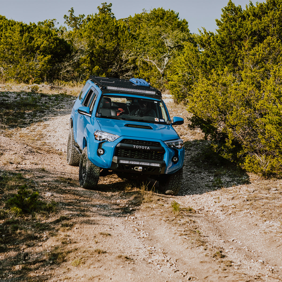 Car Running Off Road with Installed Cali Raised Stealth Bumper Fits 2014+ Toyota 4Runner