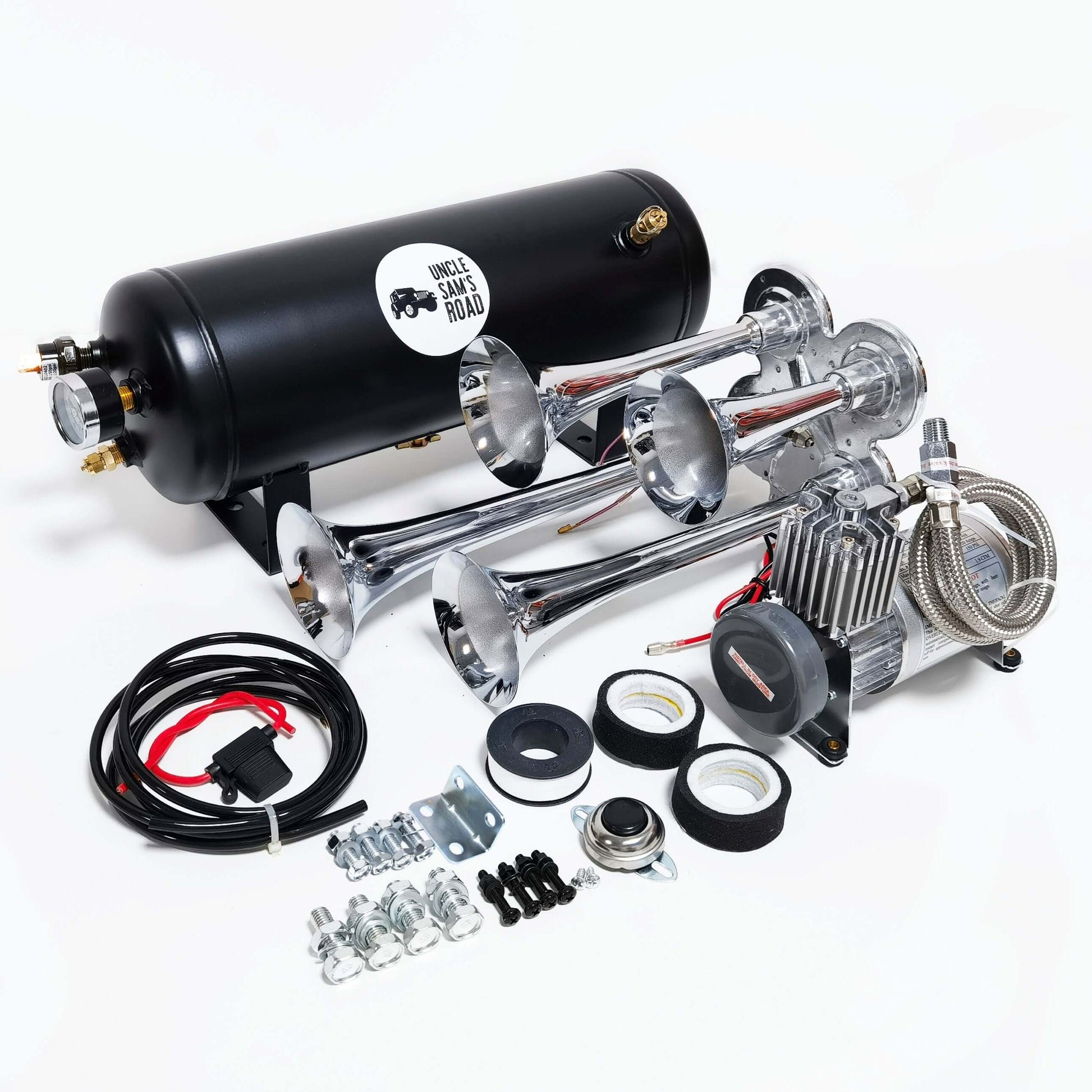 Chrome NightFury 1.5Gal Horn Kit
