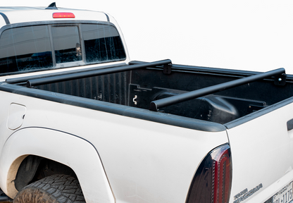 Installed on Car Cali Raised Overland Bed Bars | 2005-2023 Toyota Tacoma