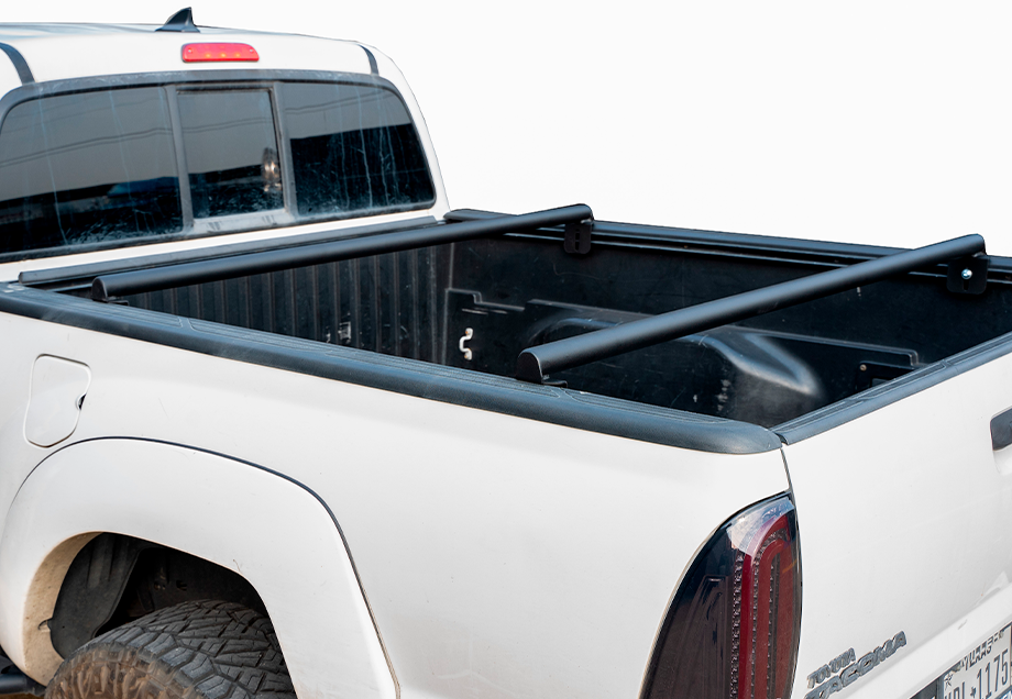 Installed on Car Cali Raised Overland Bed Bars | 2005-2023 Toyota Tacoma