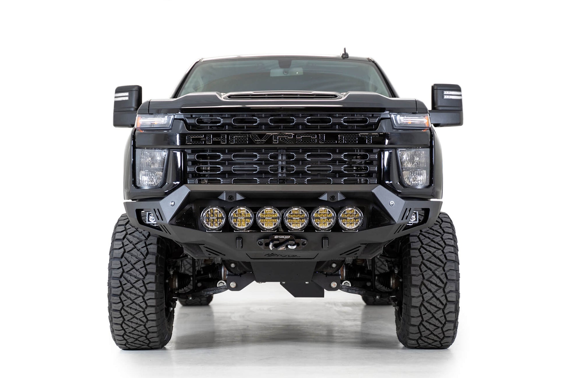 Installed on Car with Amber Lights ADD Chevy Bomber HD Front Bumper | 2020-2023 Chevy 2500/3500