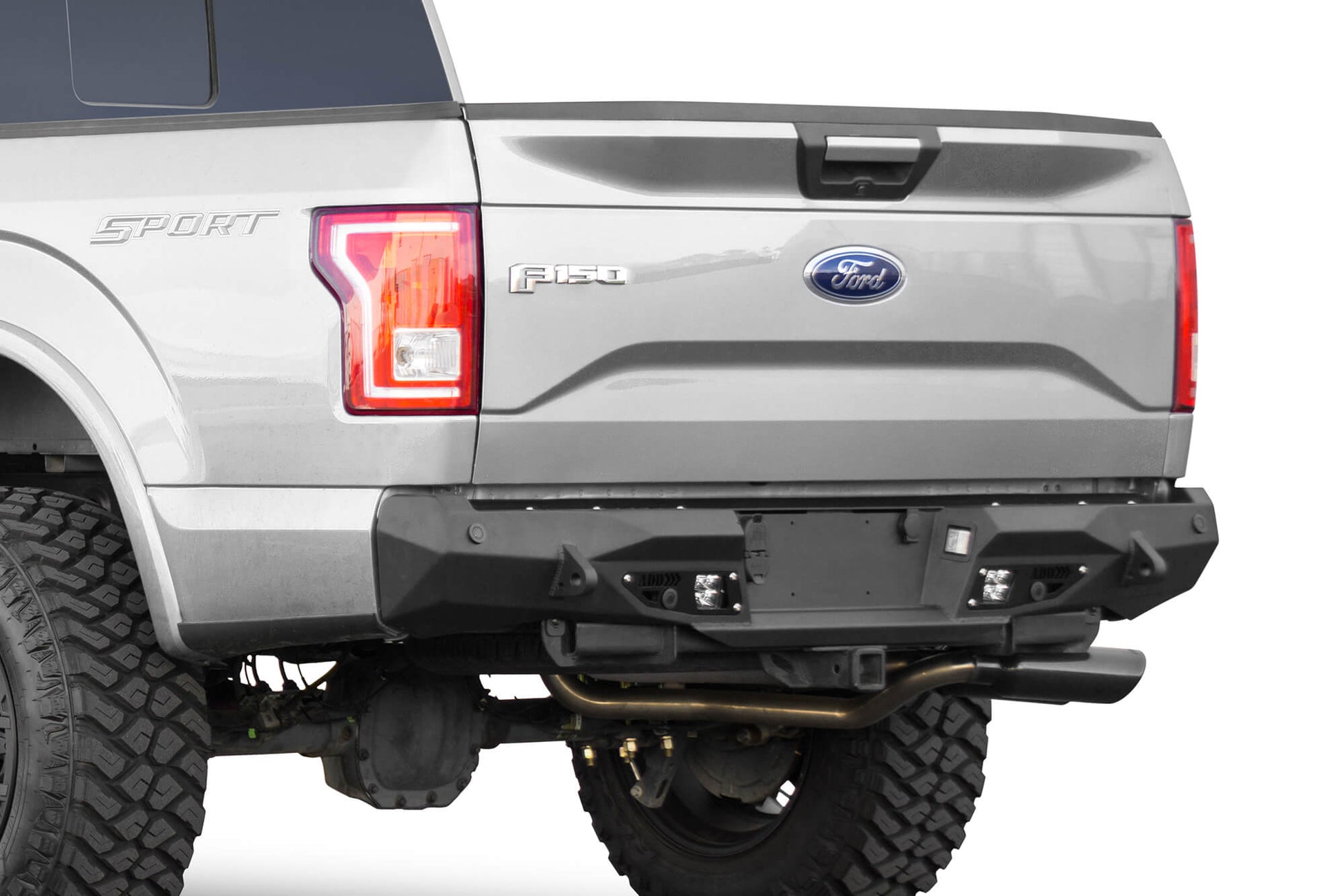 Installed On Car ADD Ford  Stealth Fighter Rear Bumper | 2015-2020 F-150