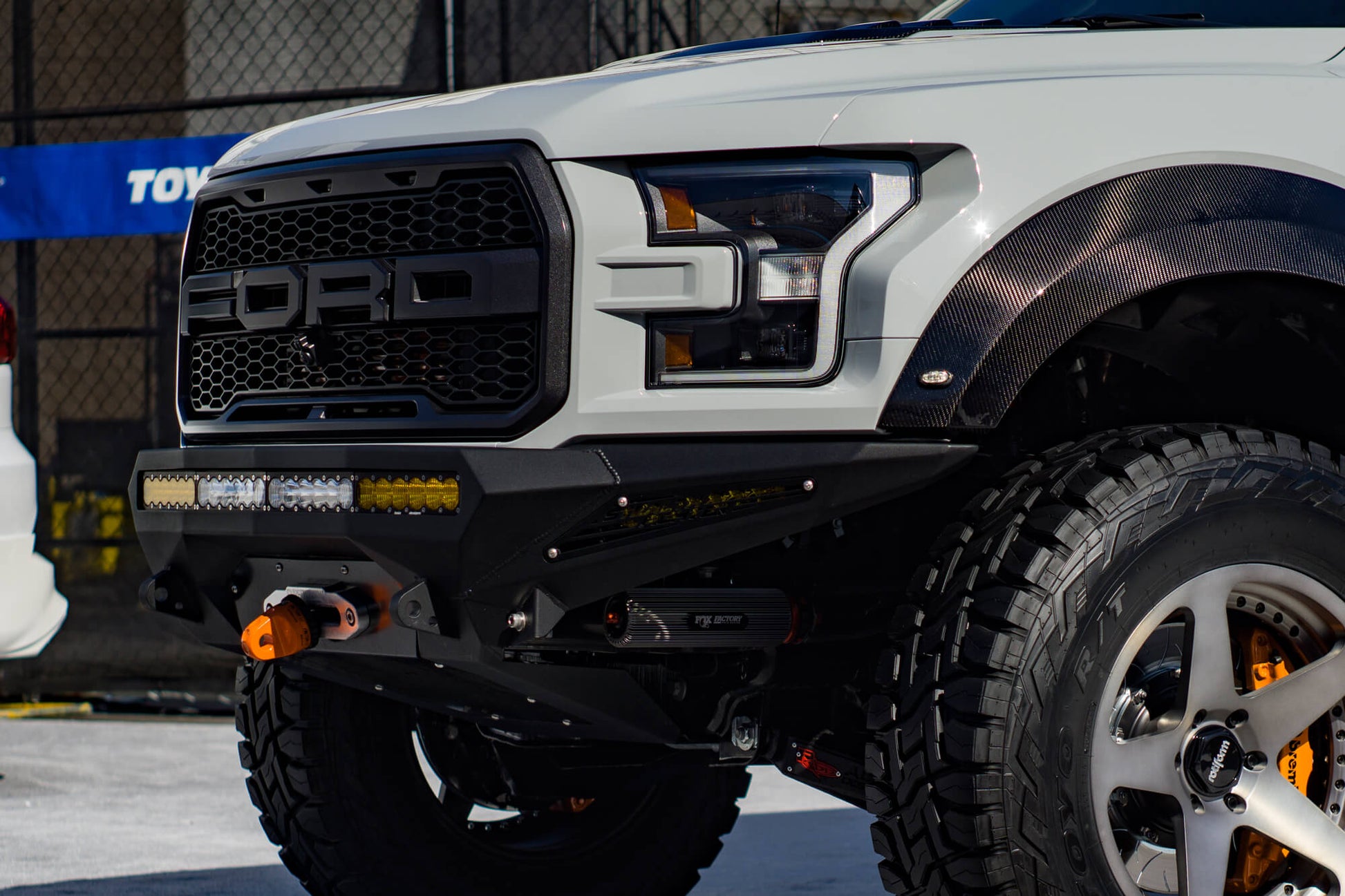 Installed on Car ADD Stealth Fighter Winch Front Bumper | 2017-2020 Ford Raptor