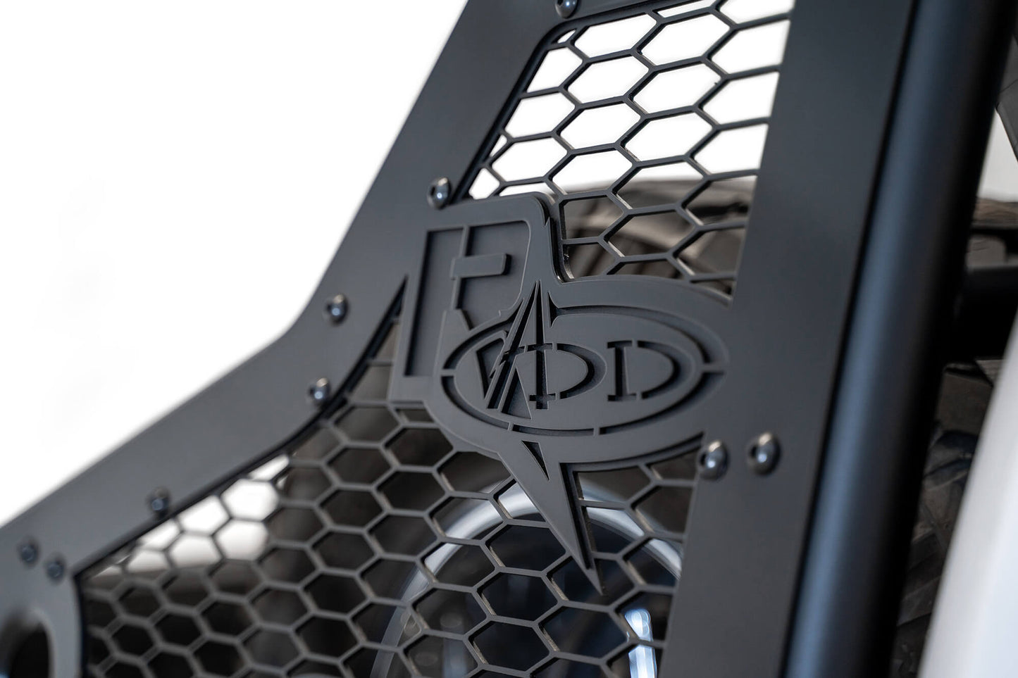Close Up ADD logo in ADD Ford Race Series Chase Rack | 2017-2022 Super Duty | Heritage