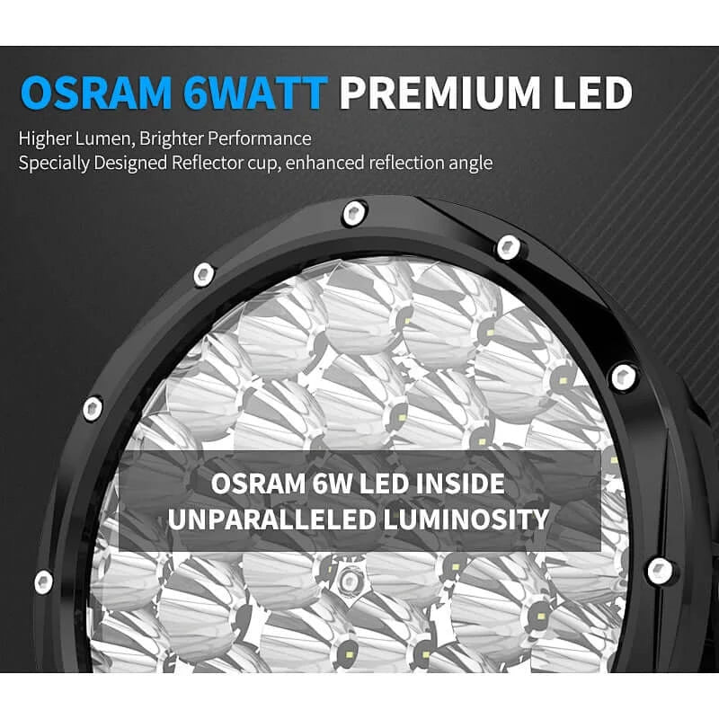 9" Super Bright Round Driving Light with Background Light Uncle Sam's Road 